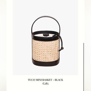 Sarta Tuco Mini Basket Black Leather Rattan